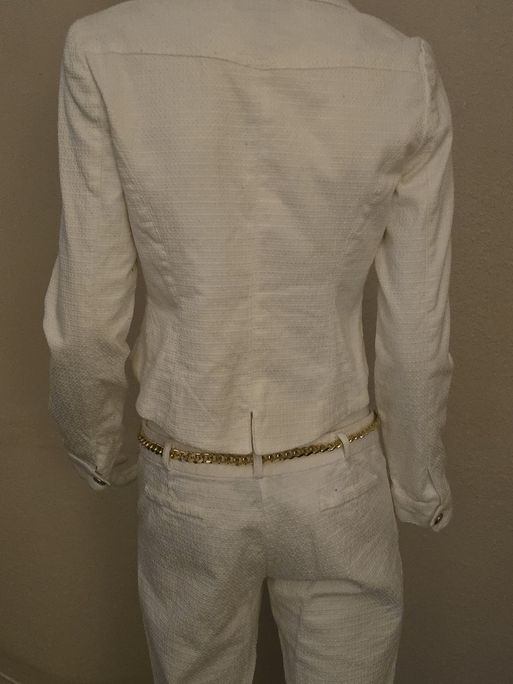 RAMPAGE Cropped Double-Breasted White Tailored Jacket and Pants SeT - Picture 4 of 7